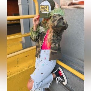 One of a kind hand made party pants Embellished gems